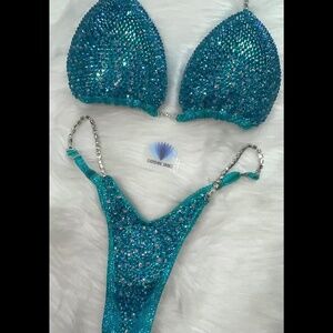 NPC BLUE BIKINI SUIT WITH CASE. NEVER USED!